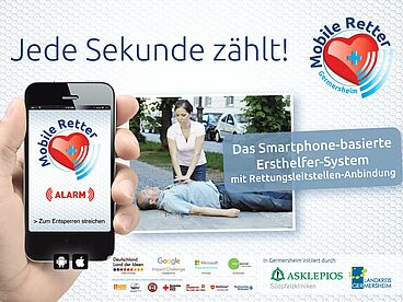 Handy mit der App zu Mobile Retter